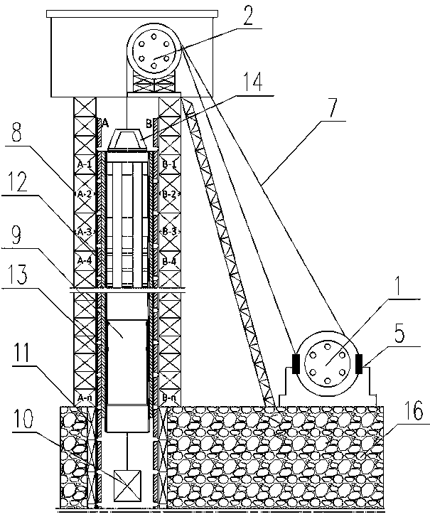 Vertical linear motor assisted driving type super-deep well extra-large-tonnage skip hoisting system