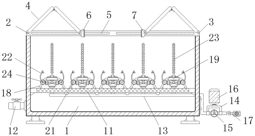 Self-clamping-limiting test tube utensil cleaning mechanism applied to clinical laboratory