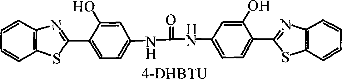 Synthetic method and application of N, N'-bis-[3-hydroxy-4-(2-benzothiazole)phenyl] carbamide