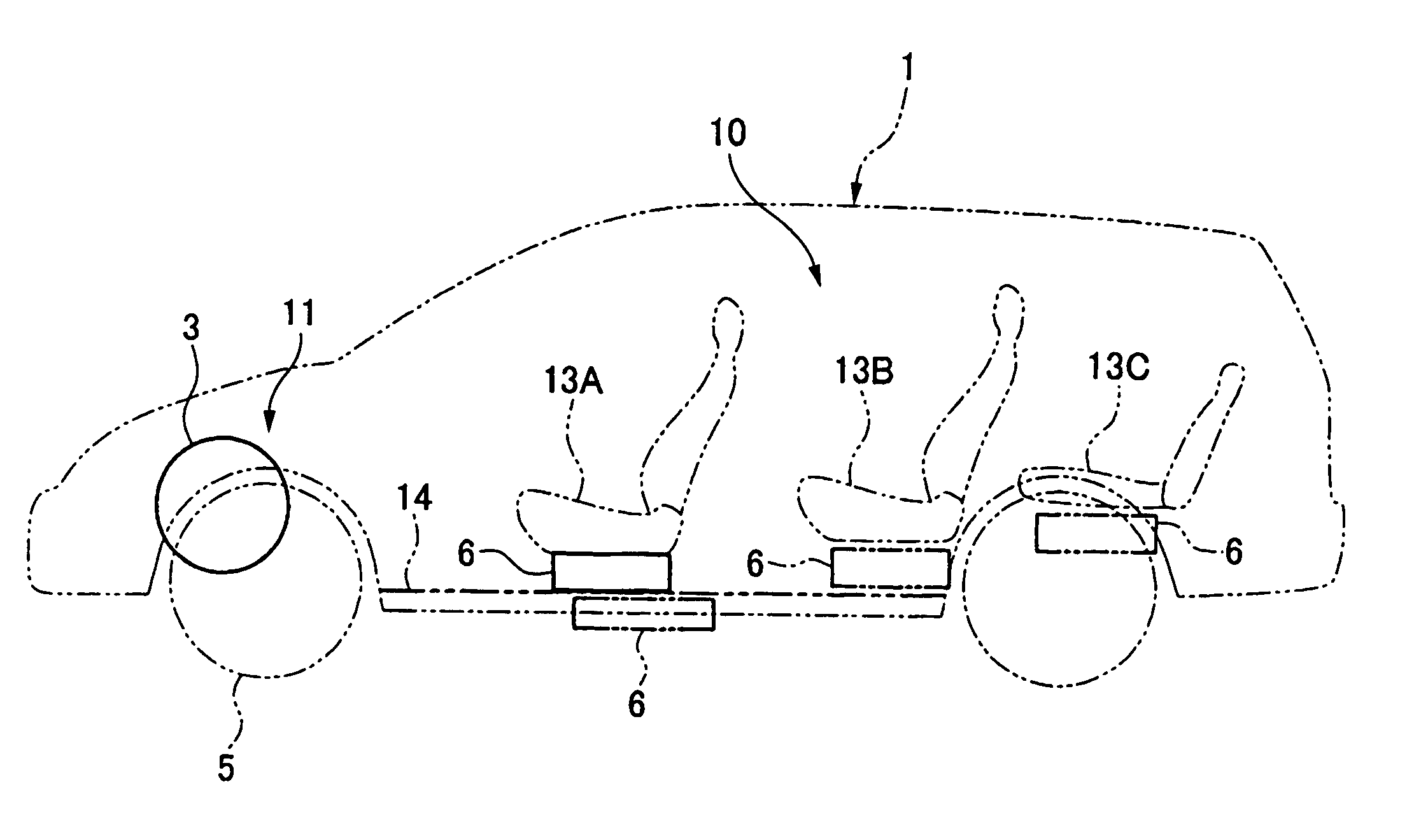 Vehicle power cables retaining structure