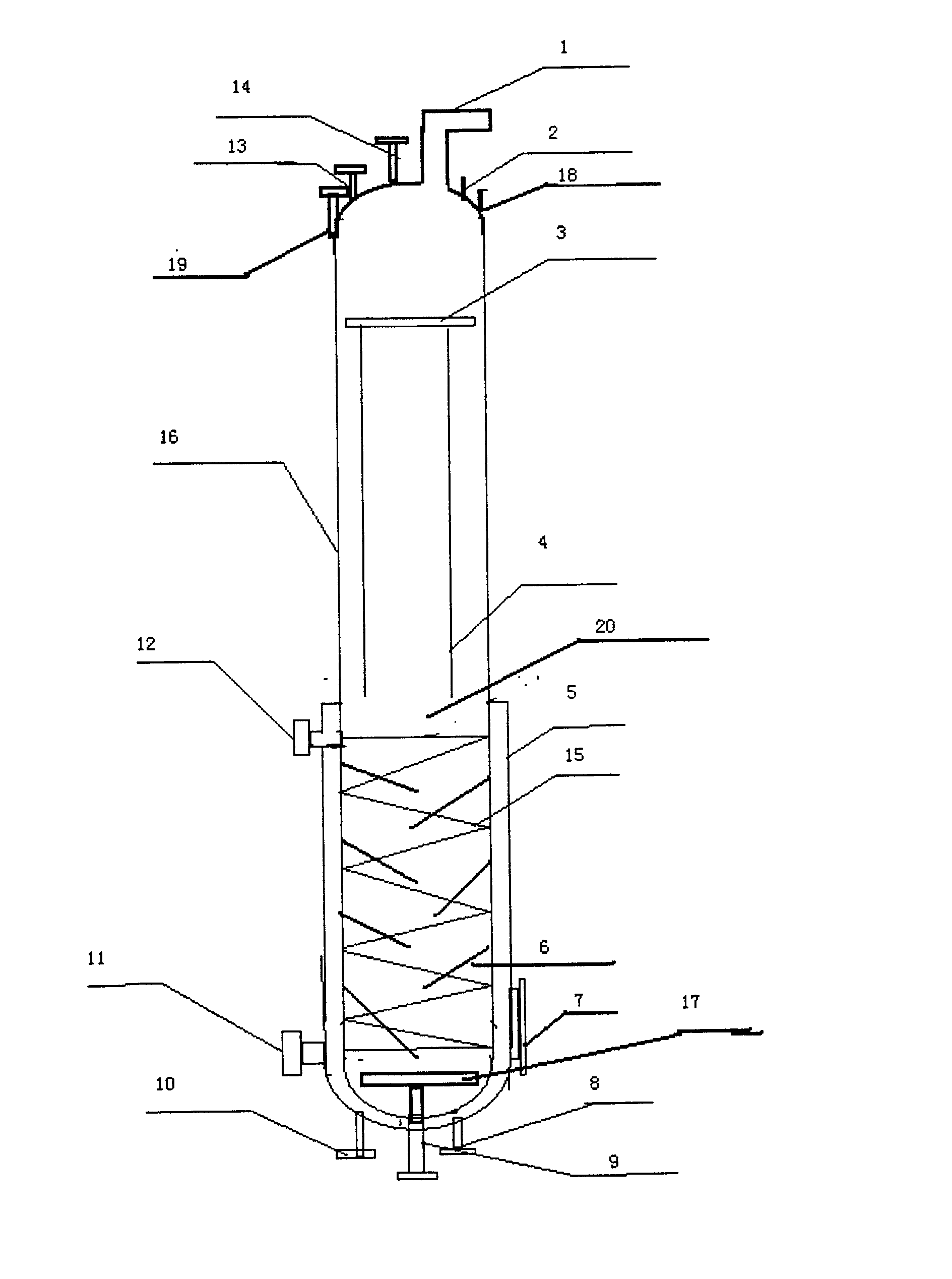 Esterification reaction tower for producing biodiesel