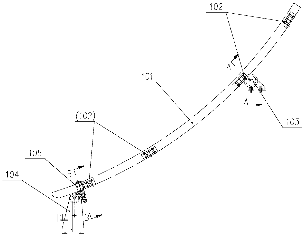 Wide-section dummy bar and guiding device thereof