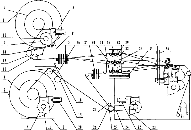 High-efficiency weaving and let-off method for double-layer lint