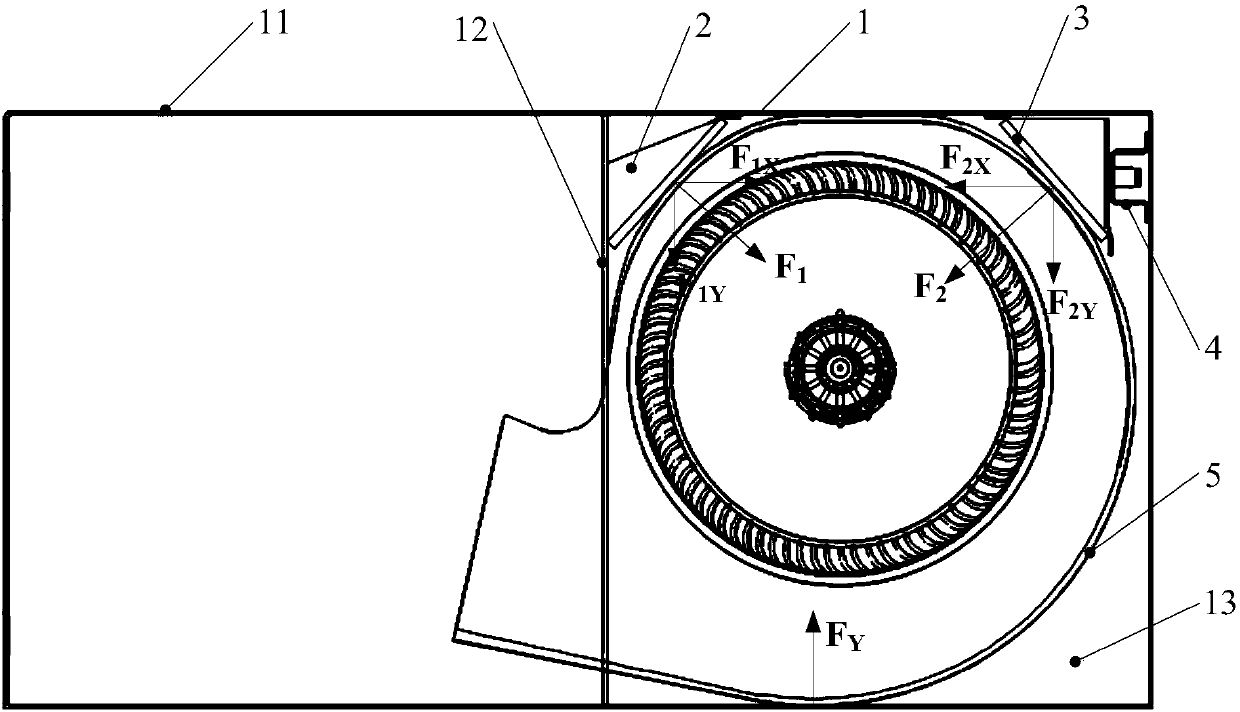 Fan volute installation structure and air conditioner