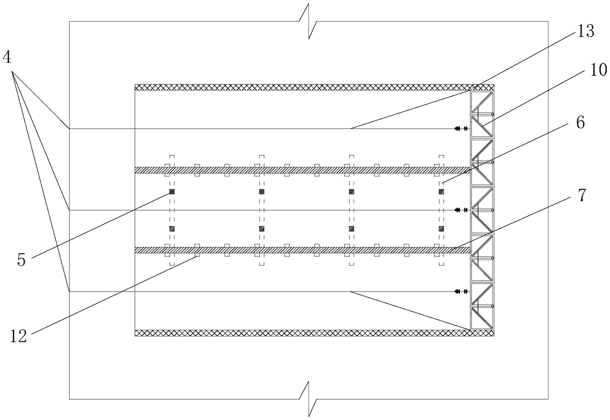 Large-area slope concrete hidden-rail slip form structure and construction method