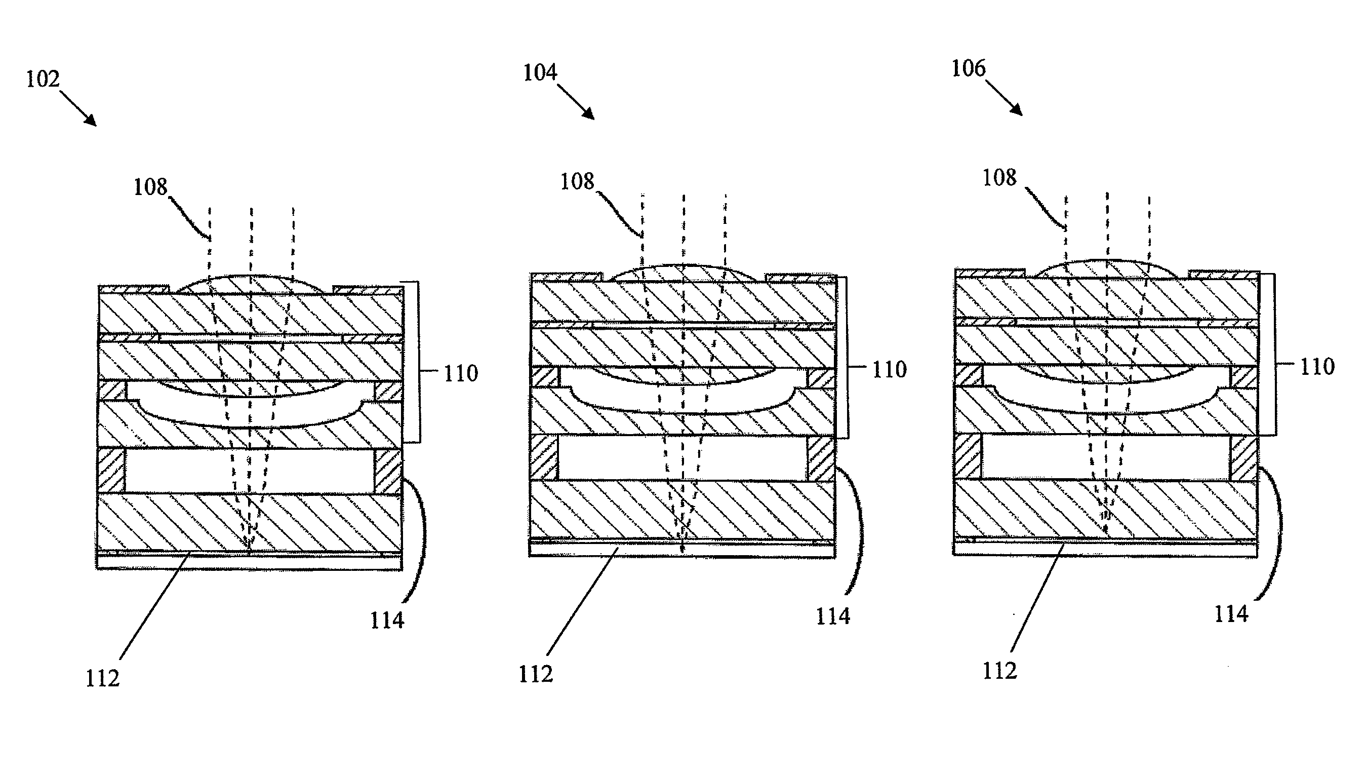 Focus compensation for optical elements and applications thereof
