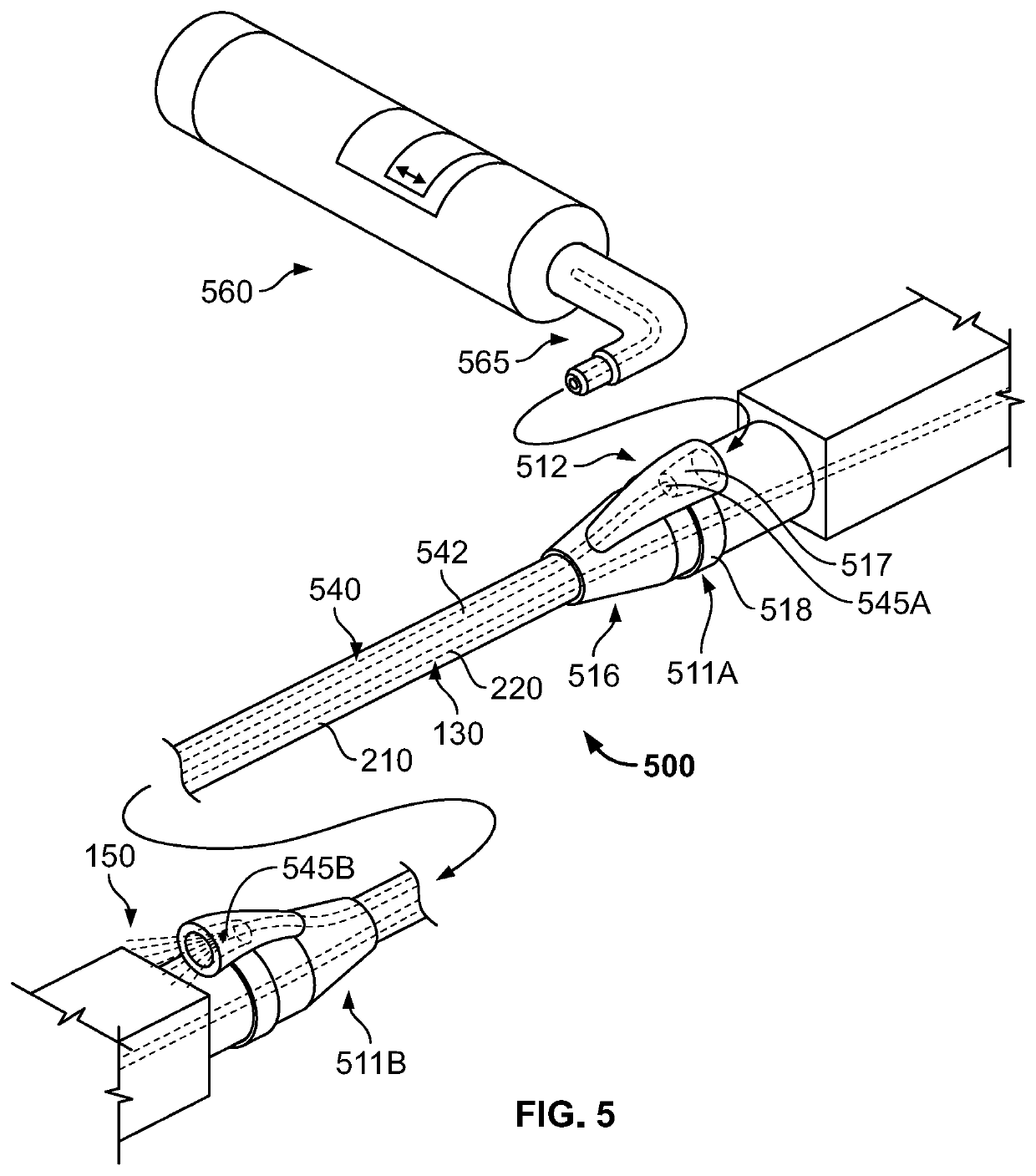 Optical cable with illumination path