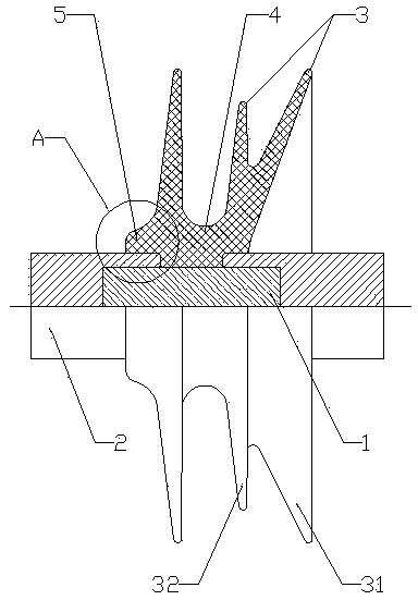 Compression connected type double-umbrella-shaped or three-umbrella-shaped disk-shaped suspension-type composite string insulator unit