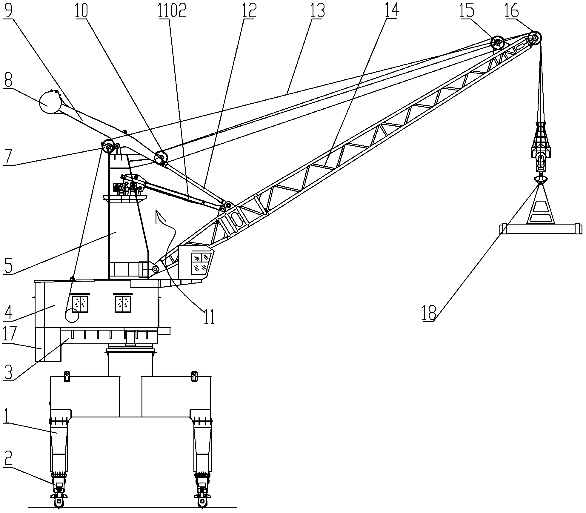 A multi-purpose single arm portal crane