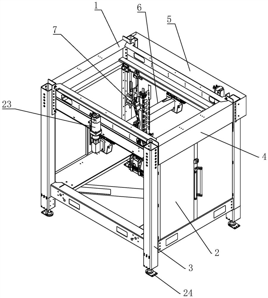 Five-axis linage automatic grouping device