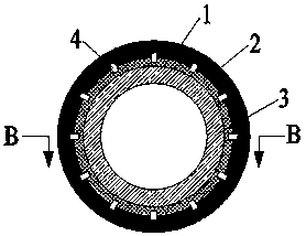 Motor stator and shell installation structure designed with spray bars and design method for spray bar