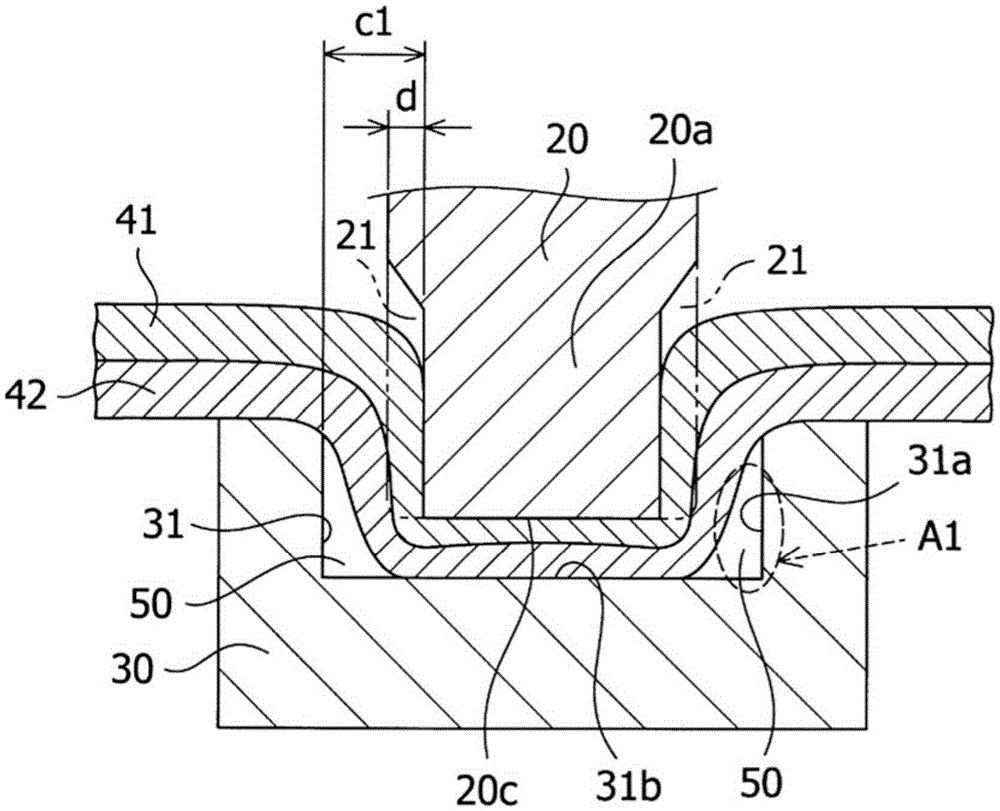 Punch for mechanical connection, mechanical connection device and mechnical connection member