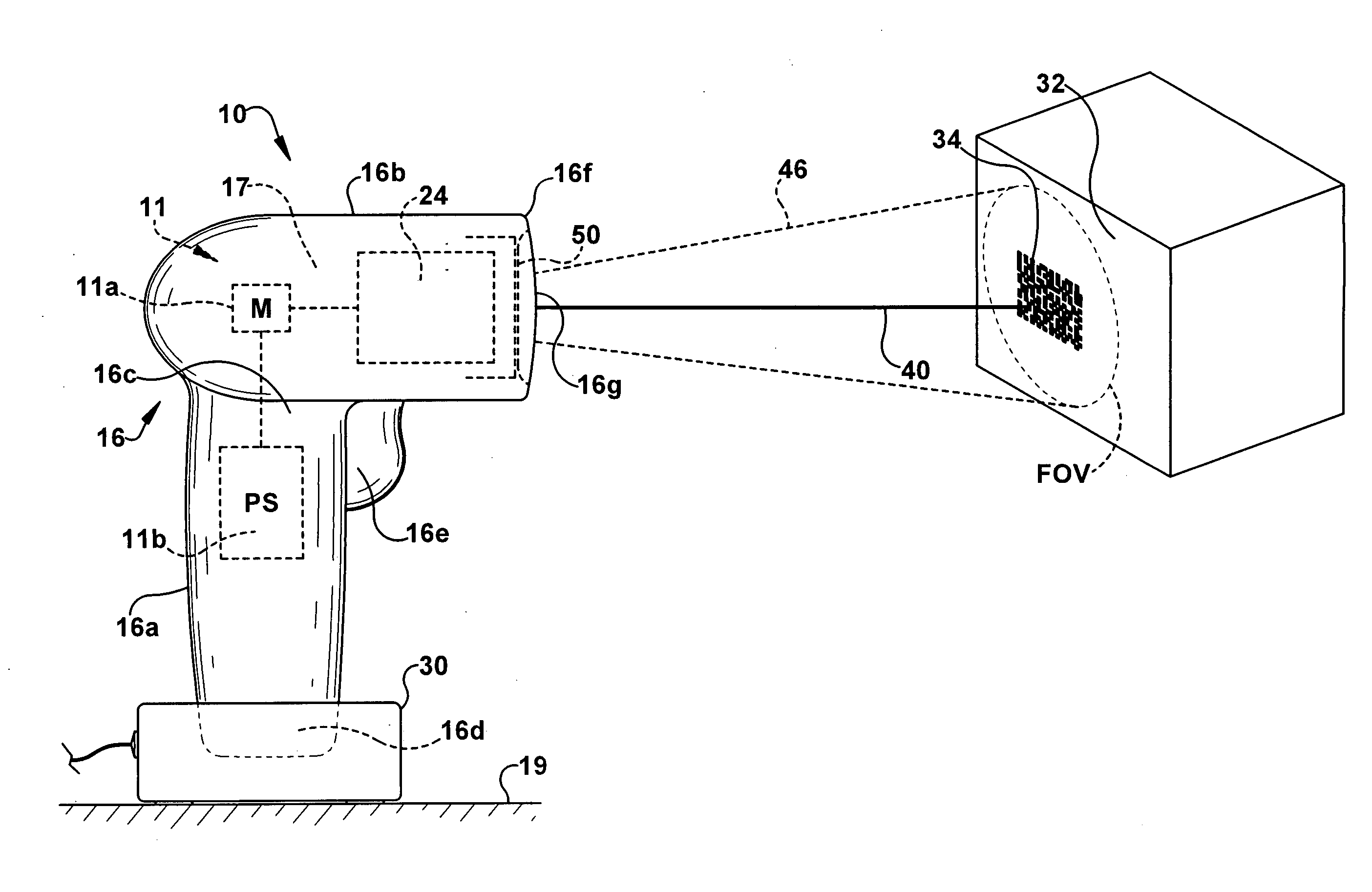 Illumination system including a curved mirror for an imaging-based bar code reader