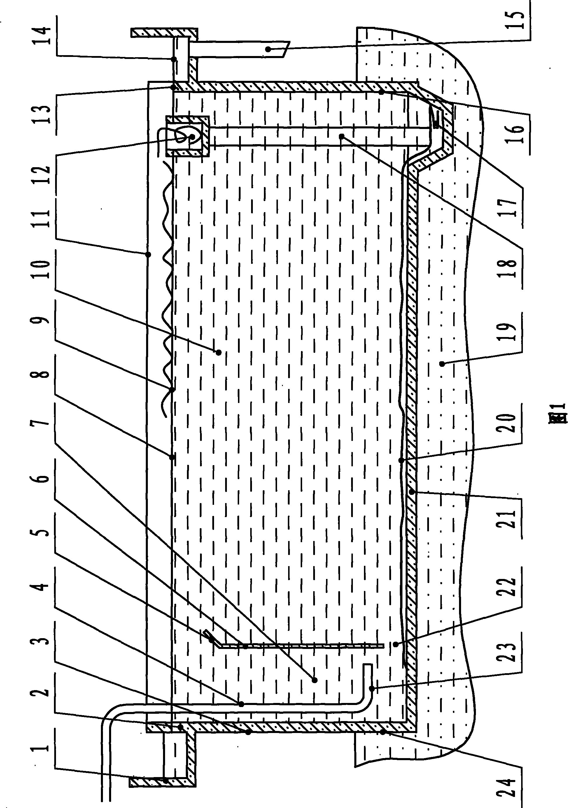 Air-float pool for treating wastewater from melting