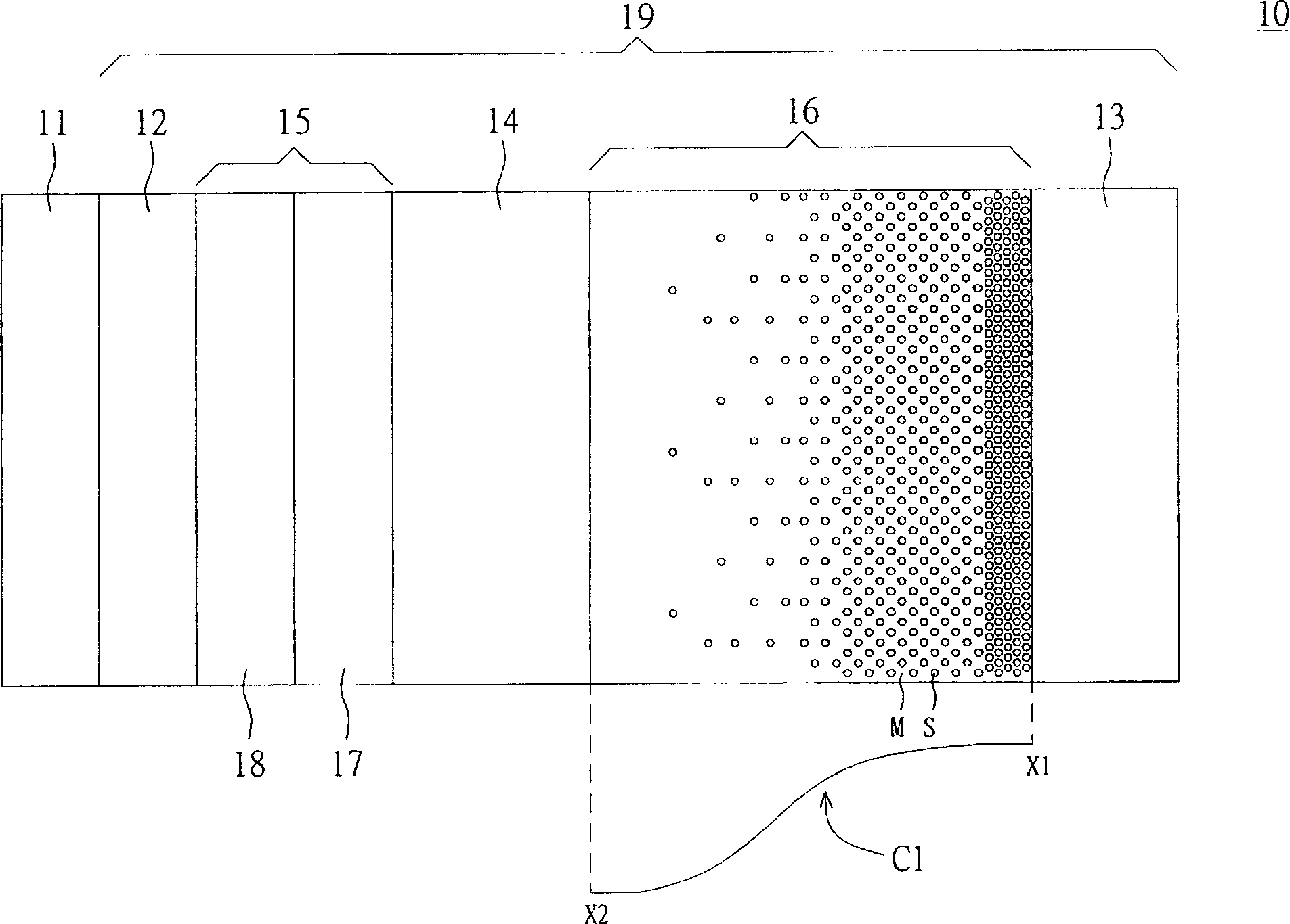 Organic electrolumineescence component and display device containing said organic electroluminescence component