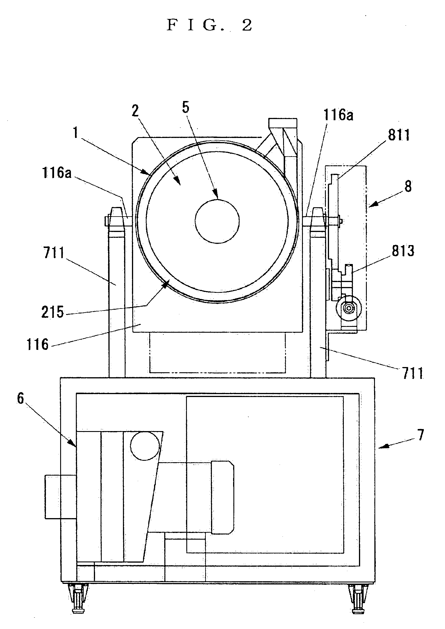 Device for treating powder particles by rotary flow