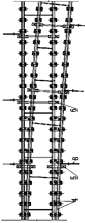 Monolithic rail bed and turnout lifting support arrangement structure of subway short sleeper