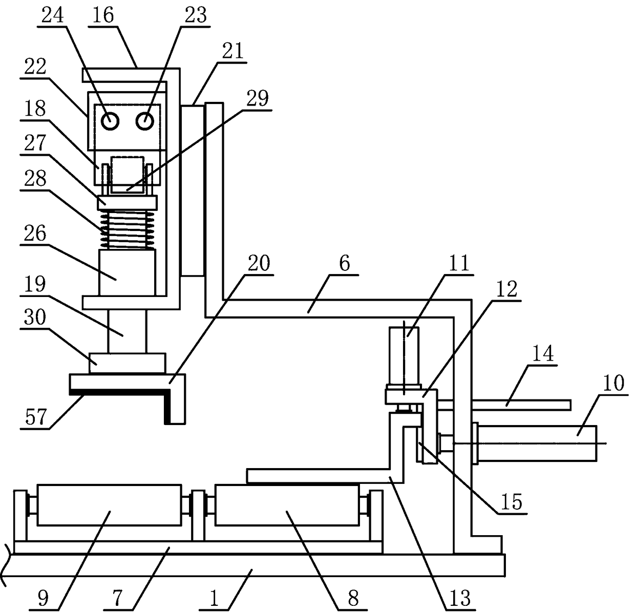 Aluminum profile segmenting and transferring mechanism