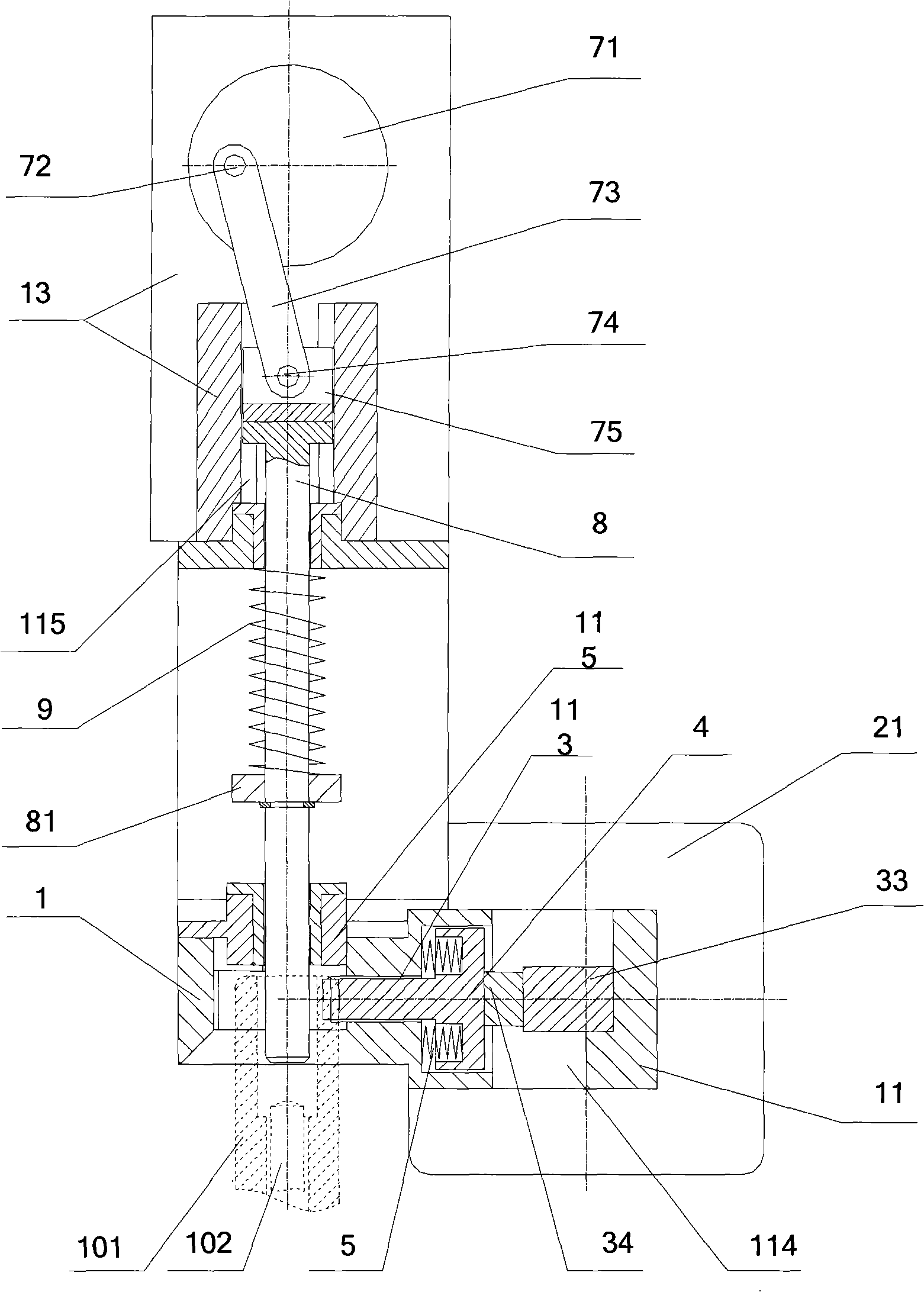 Doffer permanent magnet adsorb-release type roofthrust tube demounting device