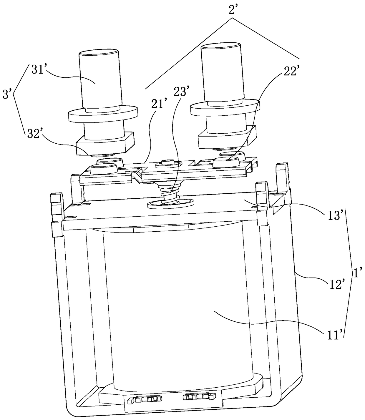 Direct-acting relay with a double-bridge structure