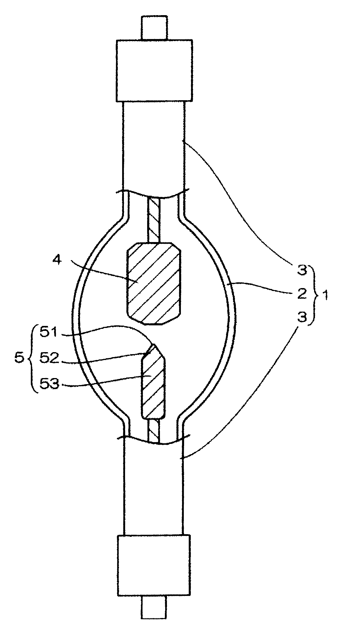 Discharge lamp having a cathode with carbon solid-solved in a tungsten metal substrate of the cathode