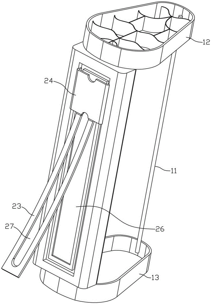 Golf bag provided with inclined support device