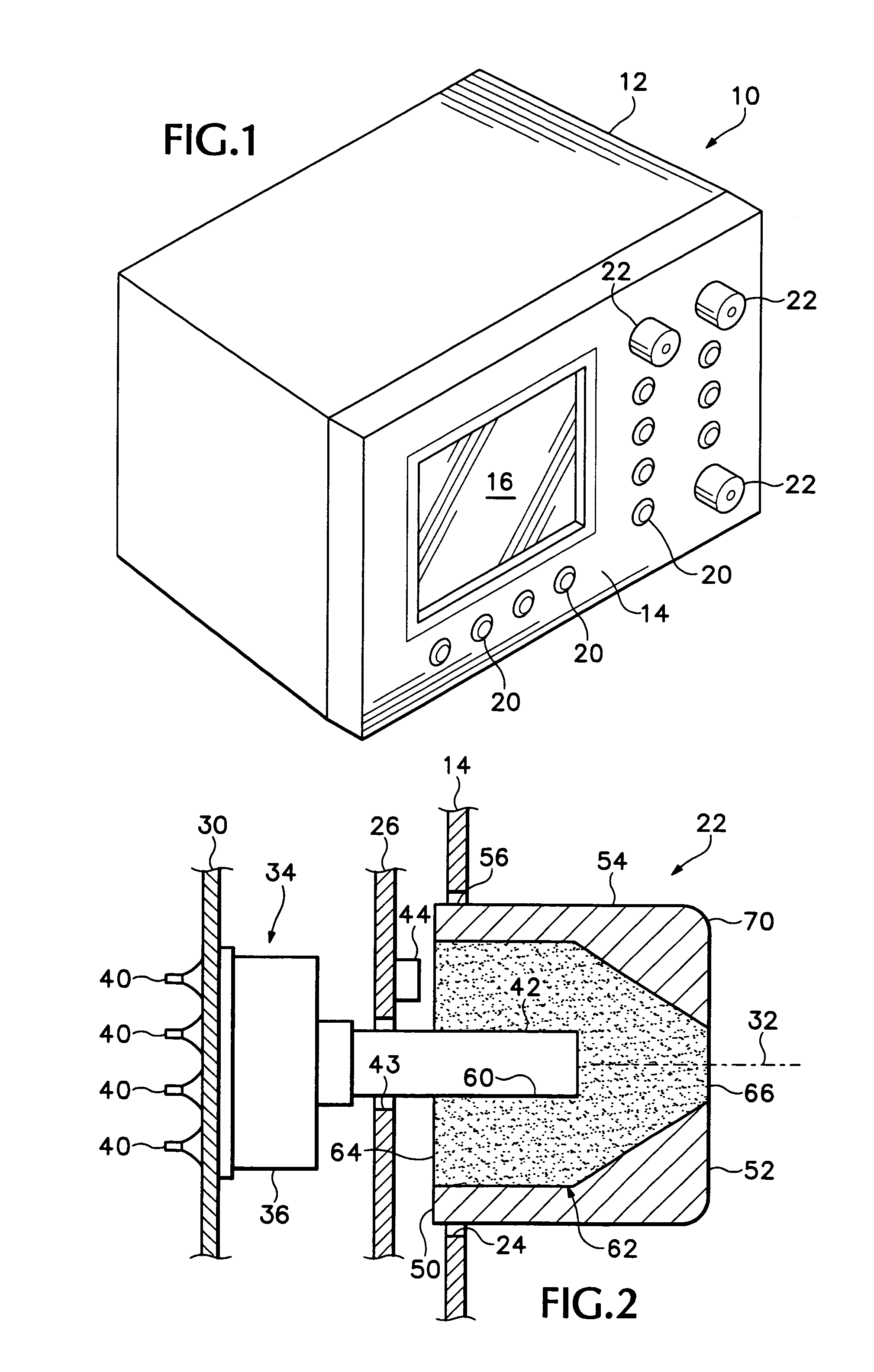 Instrument with illuminated control knob