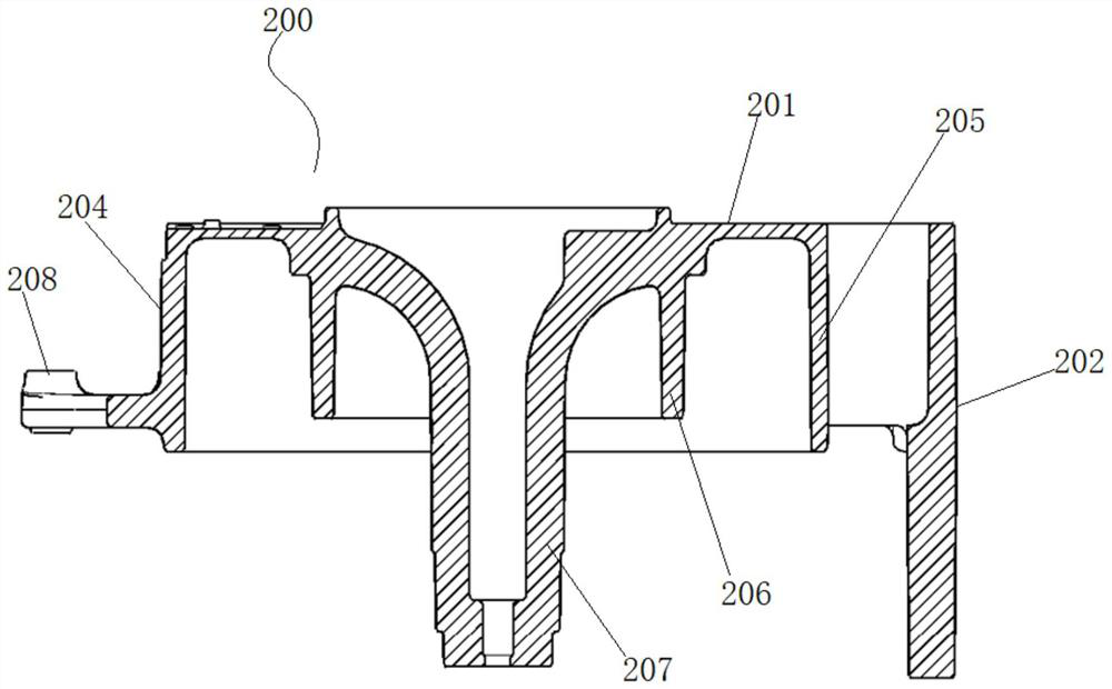 High-strength green sand pouring system of oversized traction sheave shell