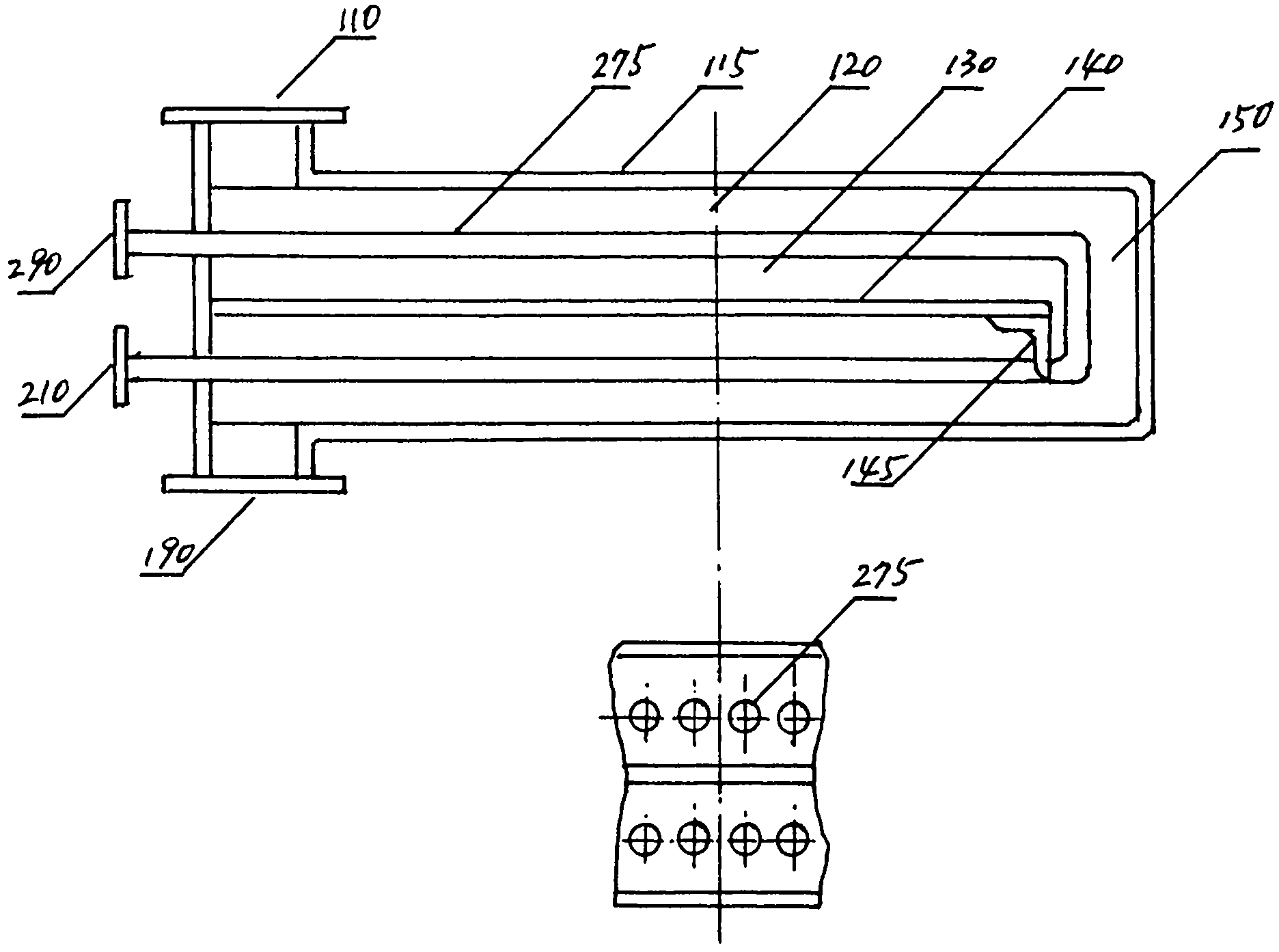 Freon-sewage heat exchanger