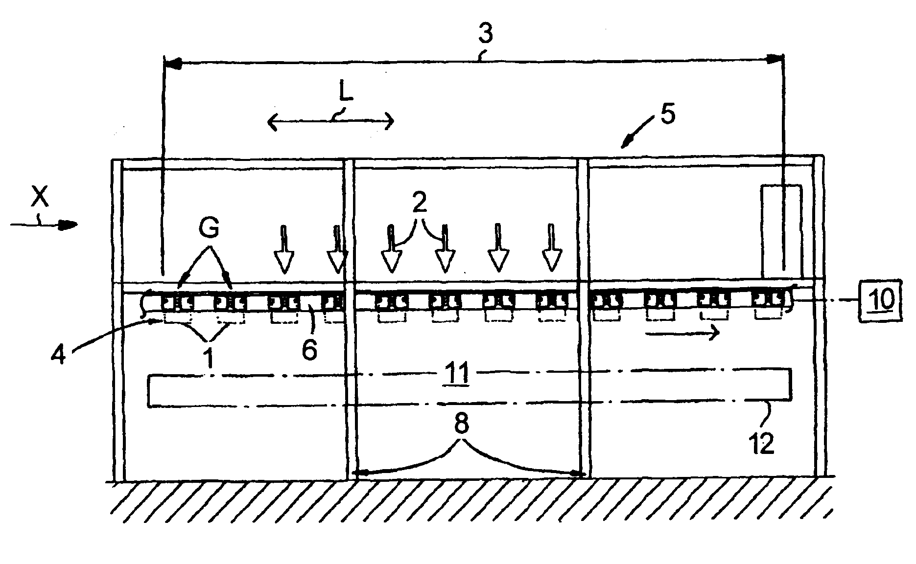 Apparatus for the filling of bags having at least one opening therein and having space to permit decreased accumulation of filling materials
