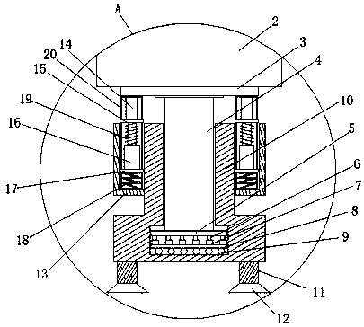 Machine tool base with damping device