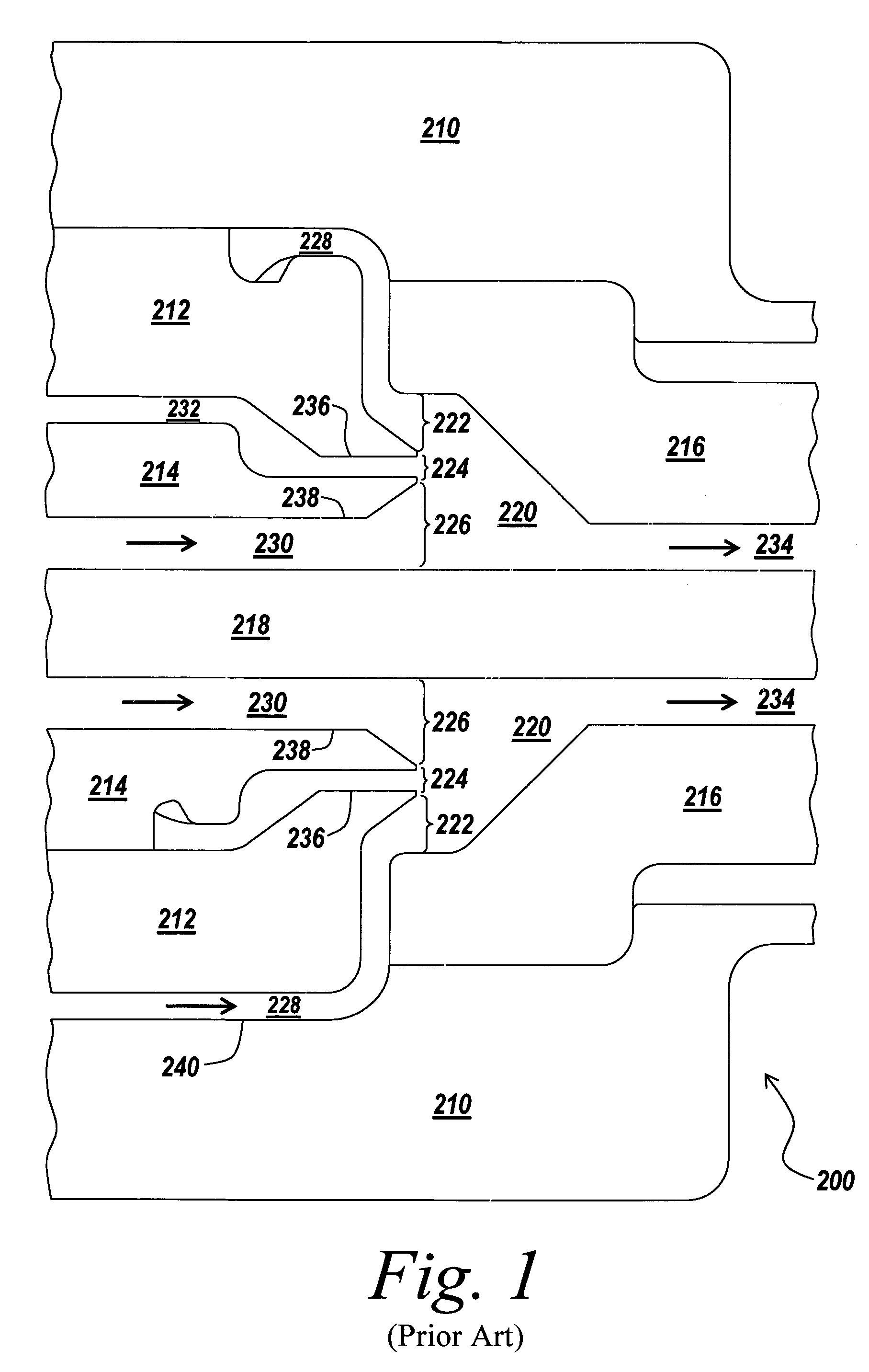 Co-injection nozzle with improved interior layer termination