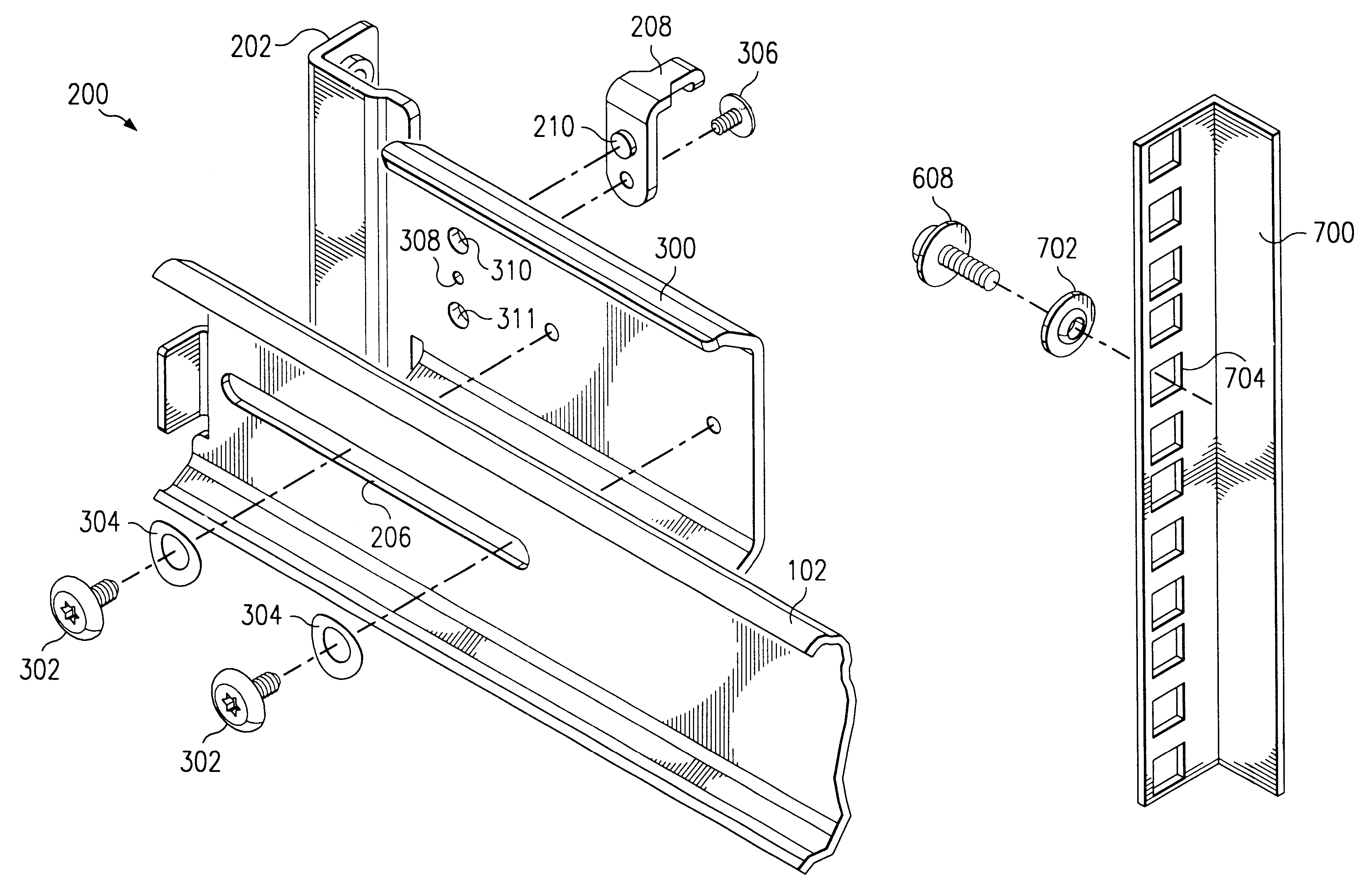 Universal sliding rail assembly for rack mounting computers