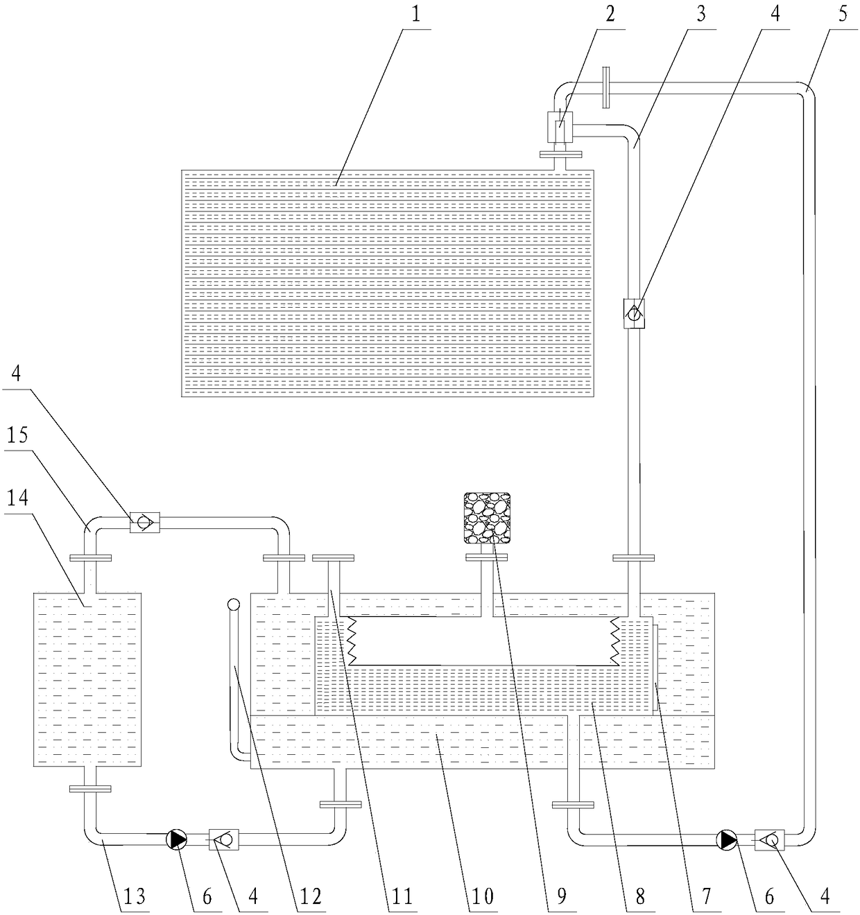 A transformer underground oil storage cooling compensation device with a flow divider