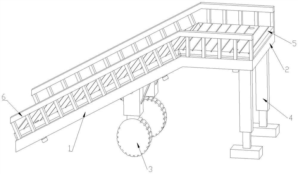 Movable dock leveler convenient for replacing non-slip mat