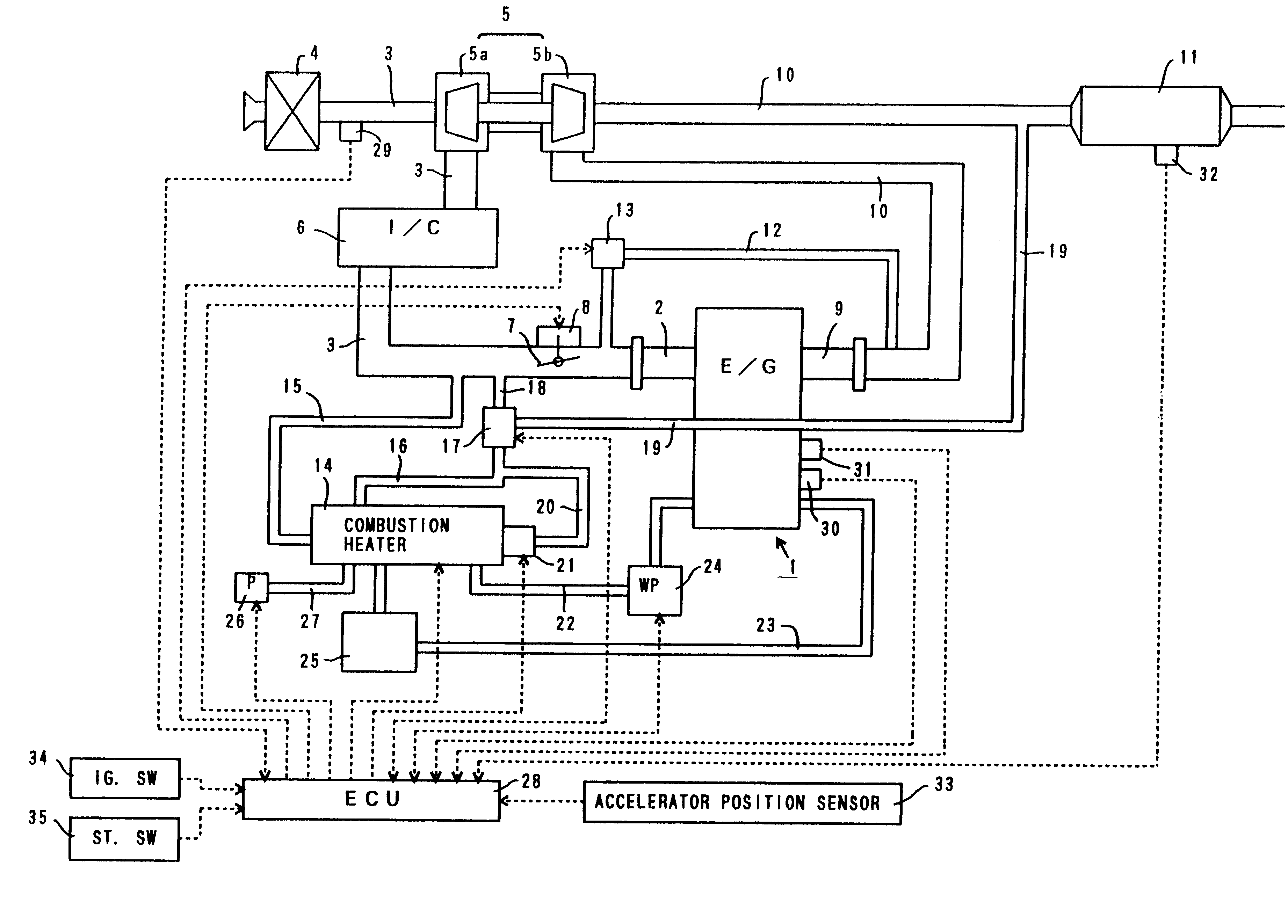 Internal combustion engine with combustion heater