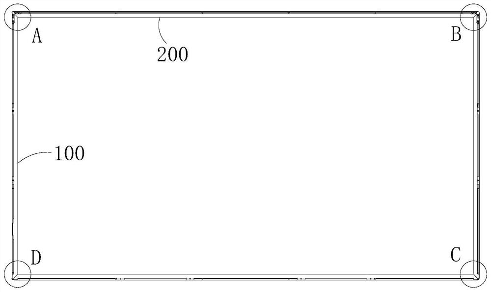 Frame structure of liquid crystal display screen and display equipment