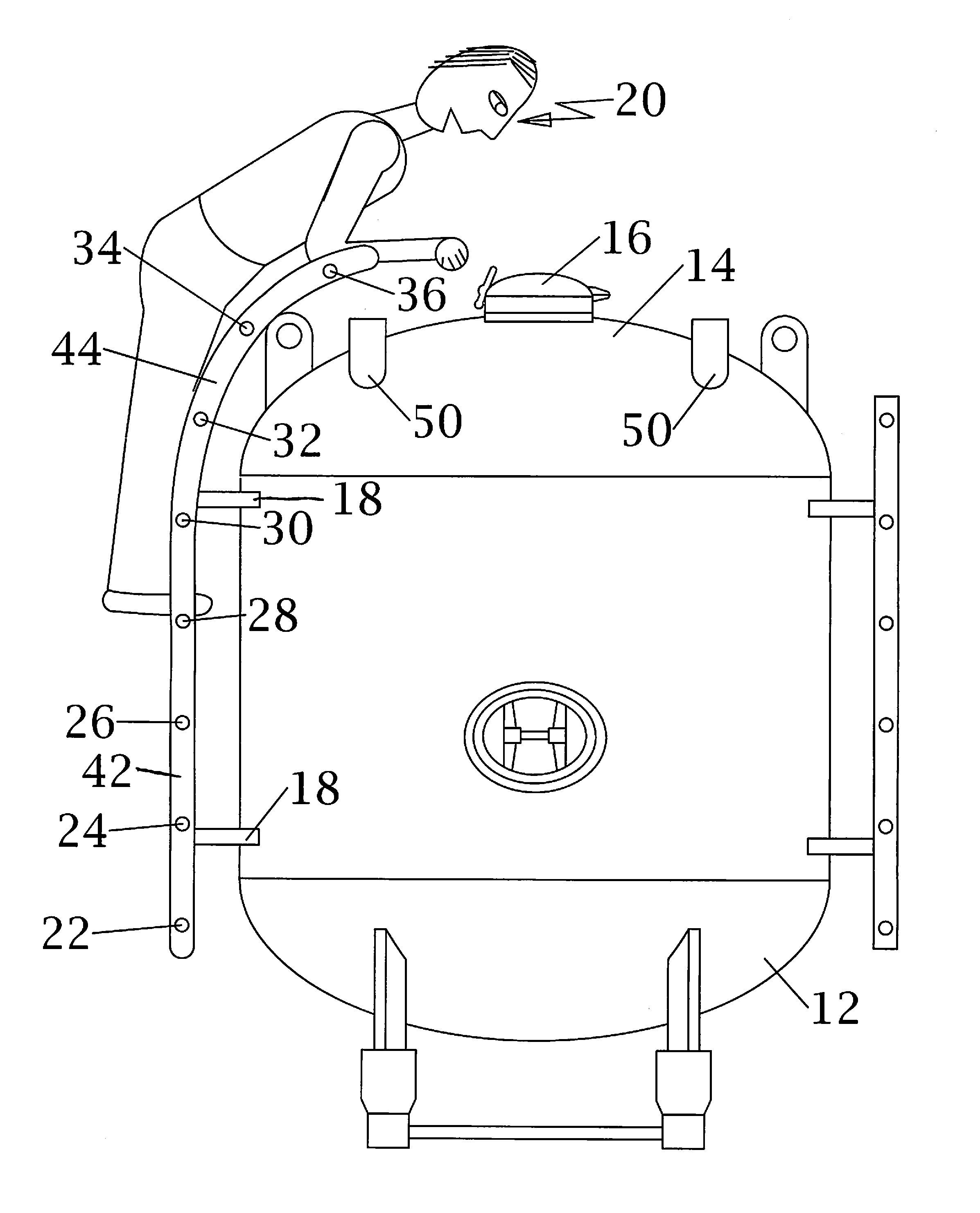 Curved Ladder for Tank Access