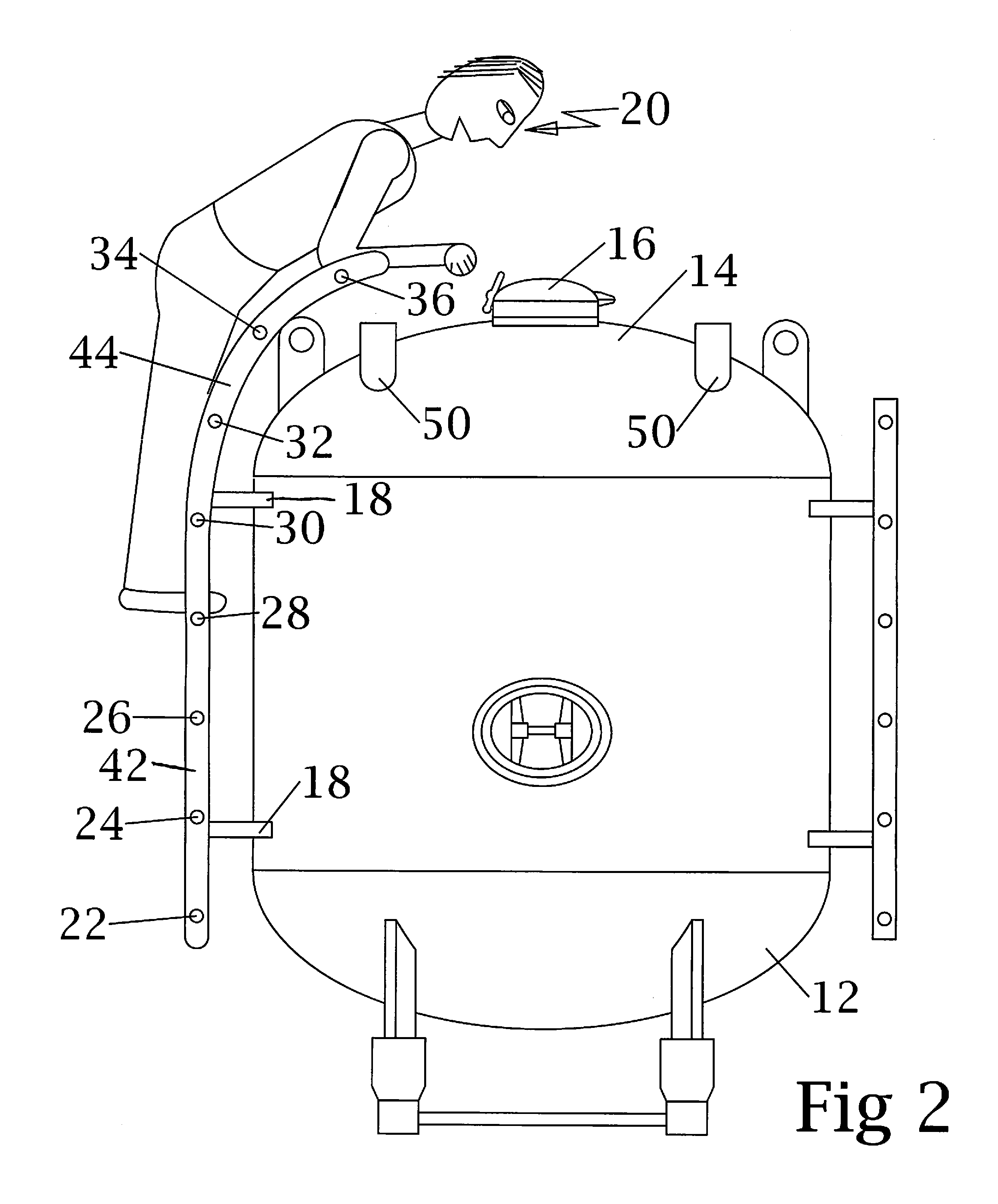 Curved Ladder for Tank Access