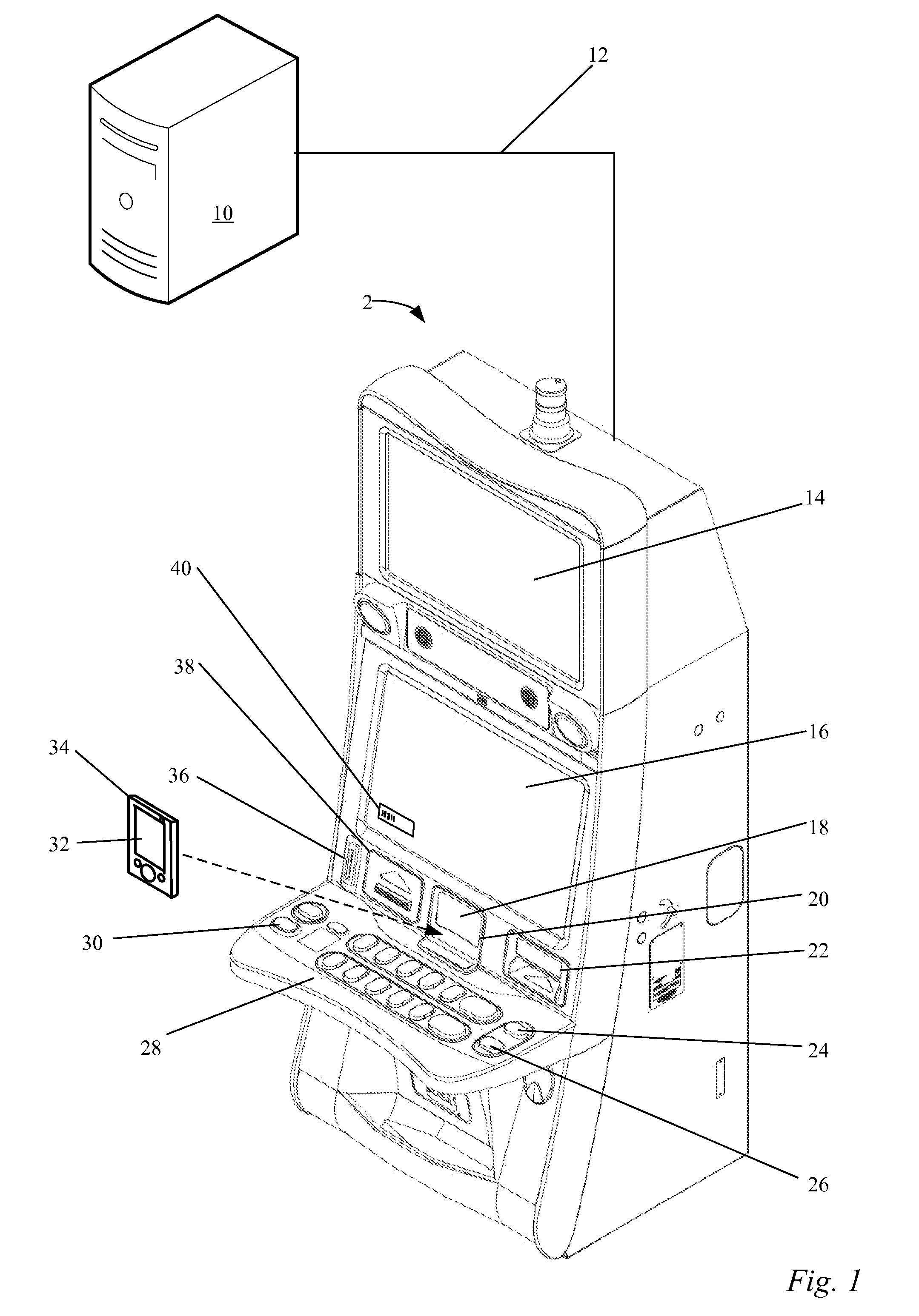 Bill acceptors and printers for providing virtual ticket-in and ticket-out on a gaming machine