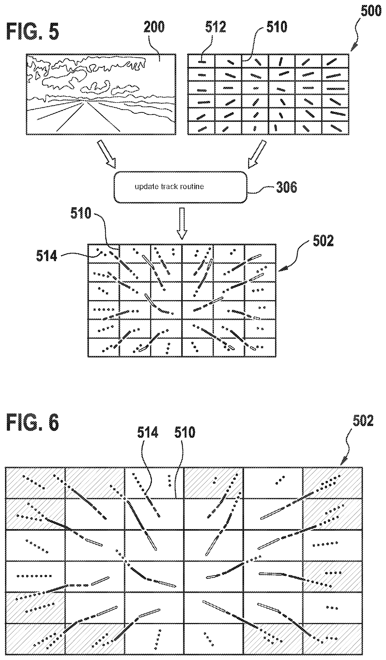 Method and device for linking optical flow across a plurality of images of an image detection device