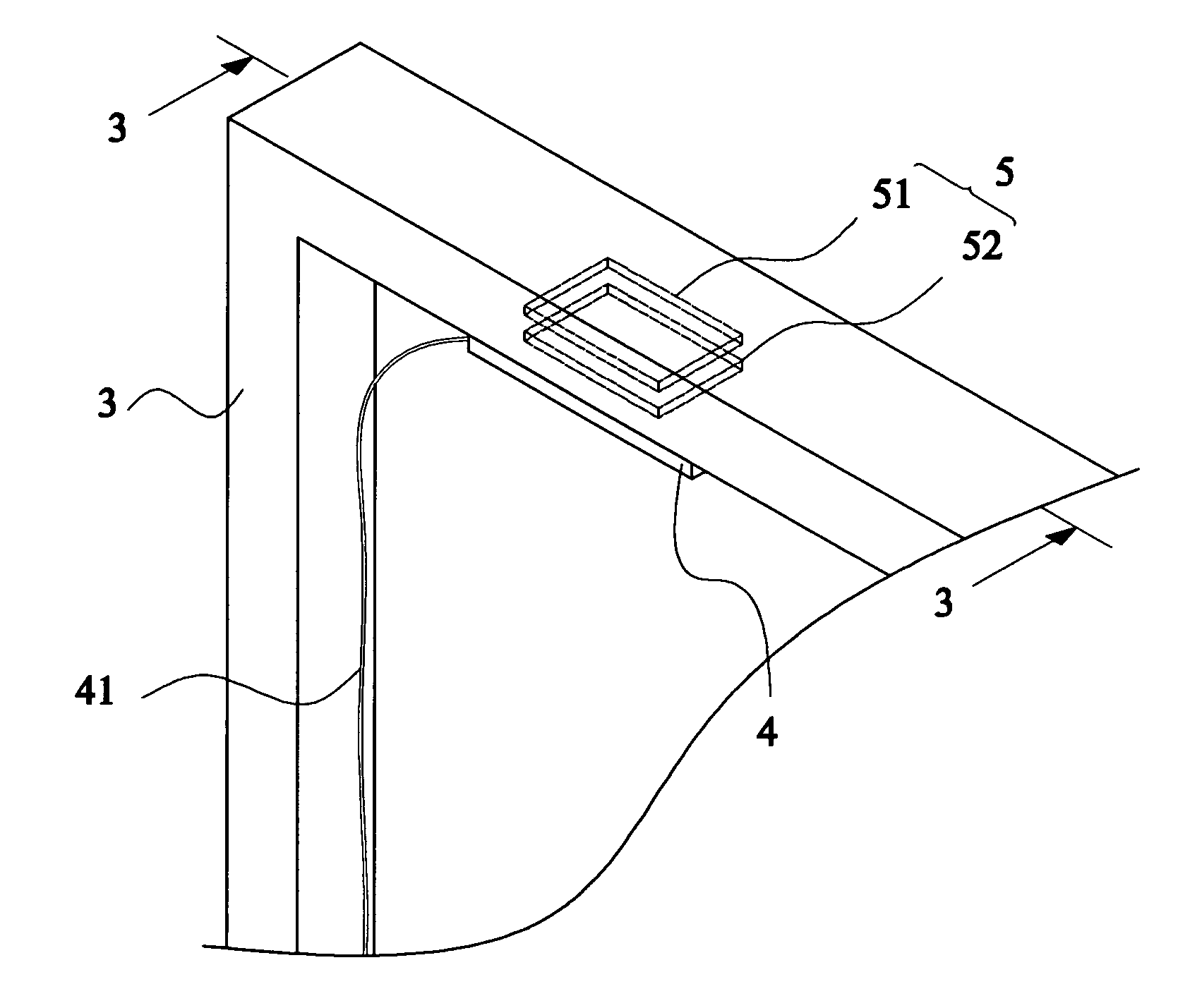 Antenna device with ion-implanted resonant pattern