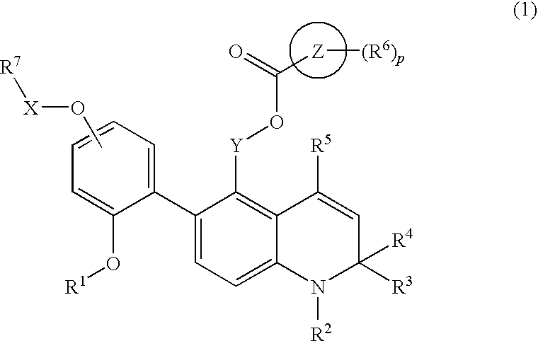 Novel 1,2-dihydroquinoline derivative having (substituted phenyl or substituted heterocyclic) carbonyloxy lower alkyl group and ester-introduced phenyl group as substituents