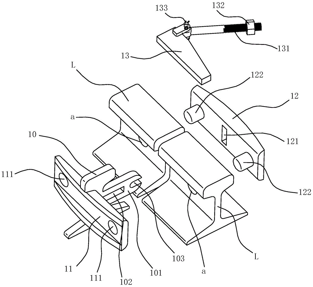 Quick coupling for fixation of mining rails