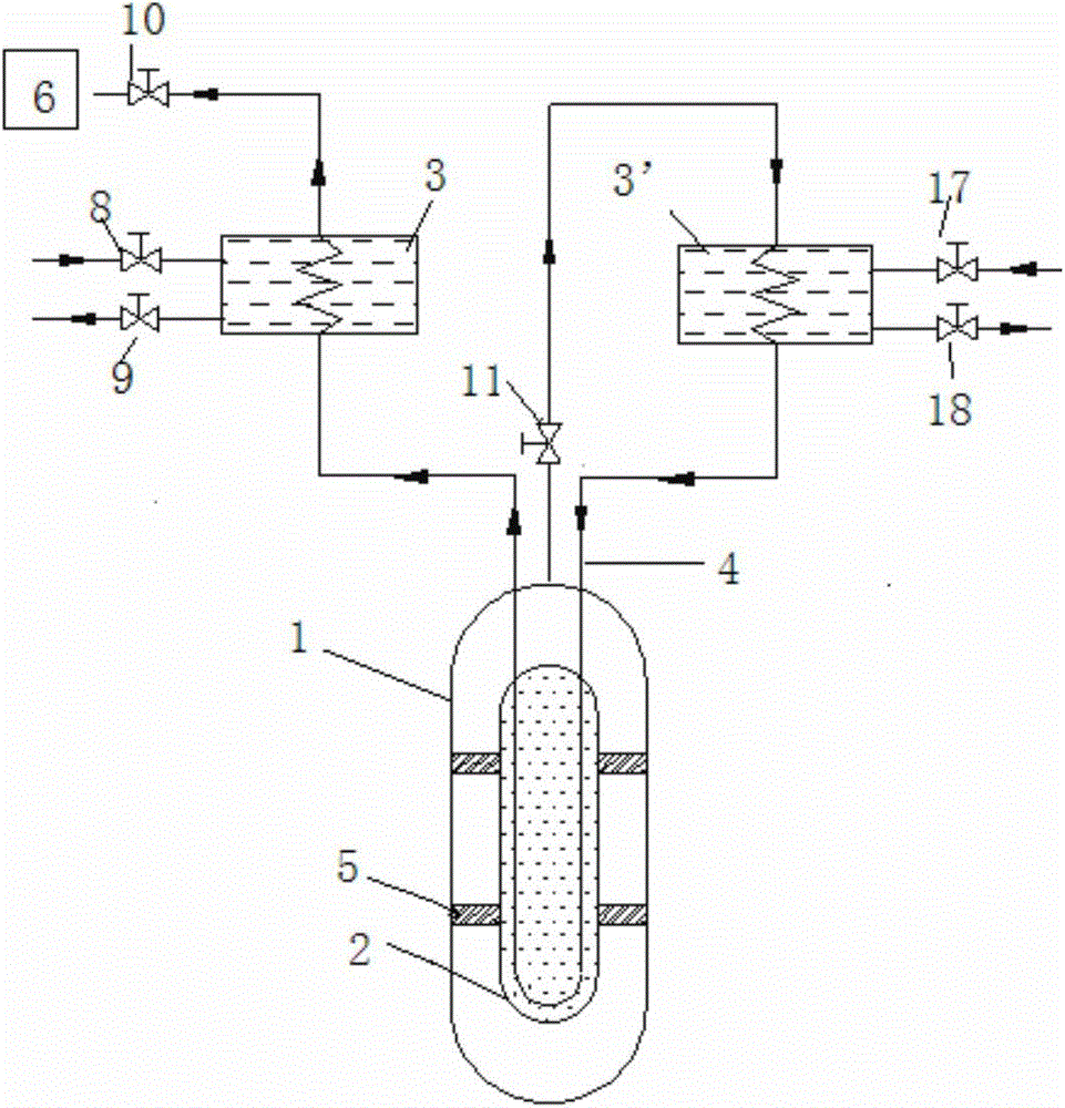 A hybrid hydrogen storage system using hydrogen as heat medium