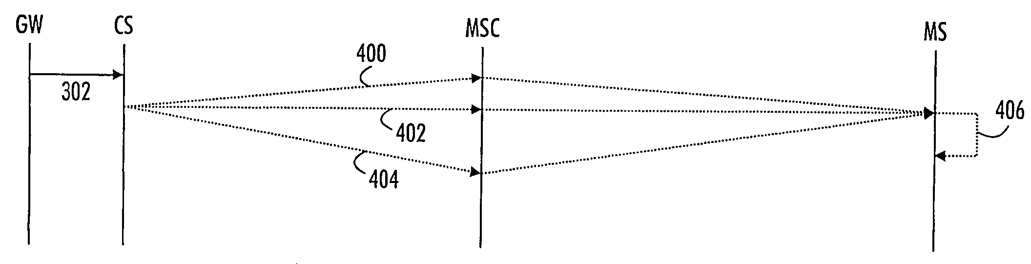 Data transmission method to a wireless device which does not have an active data connection to a network