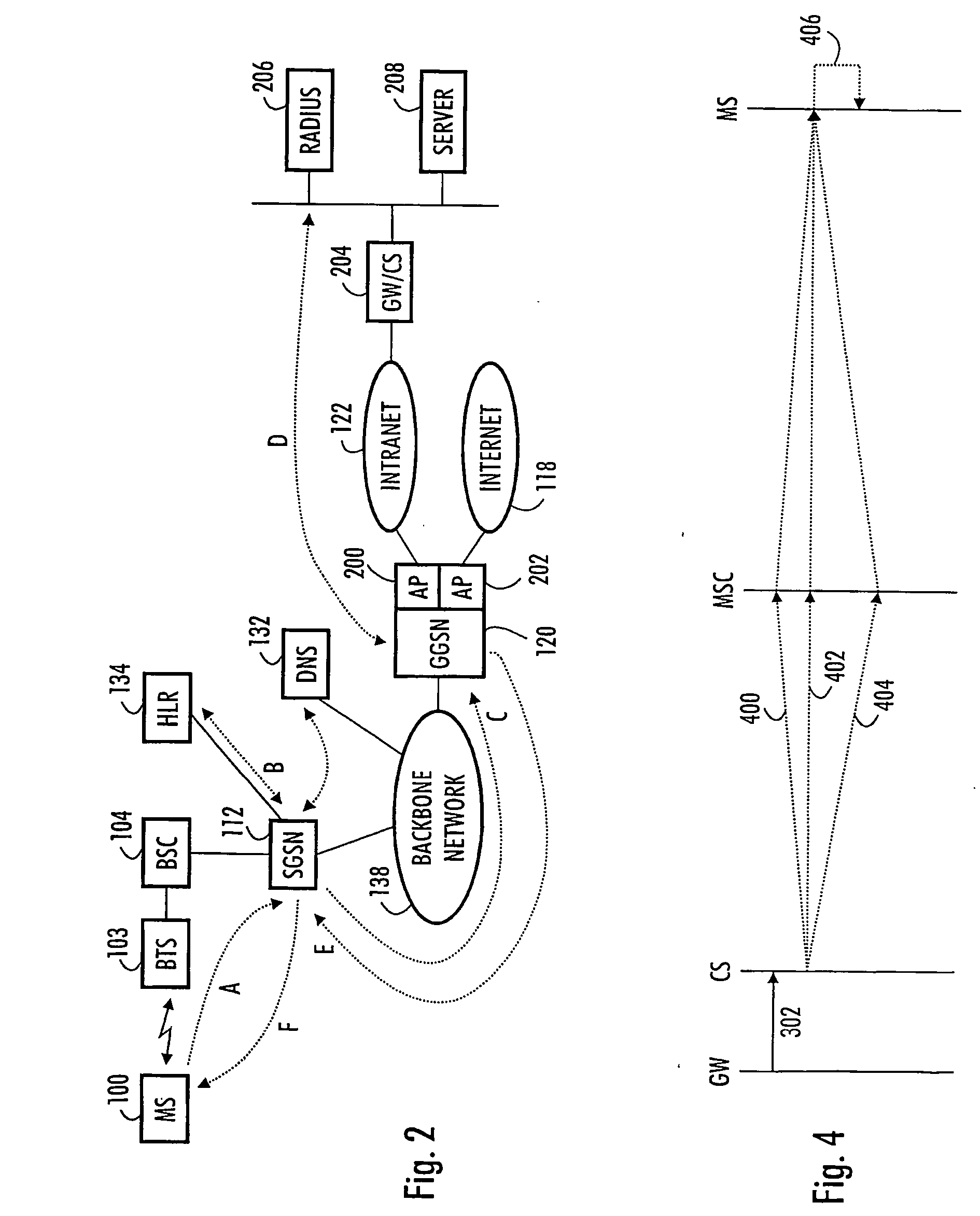 Data transmission method to a wireless device which does not have an active data connection to a network