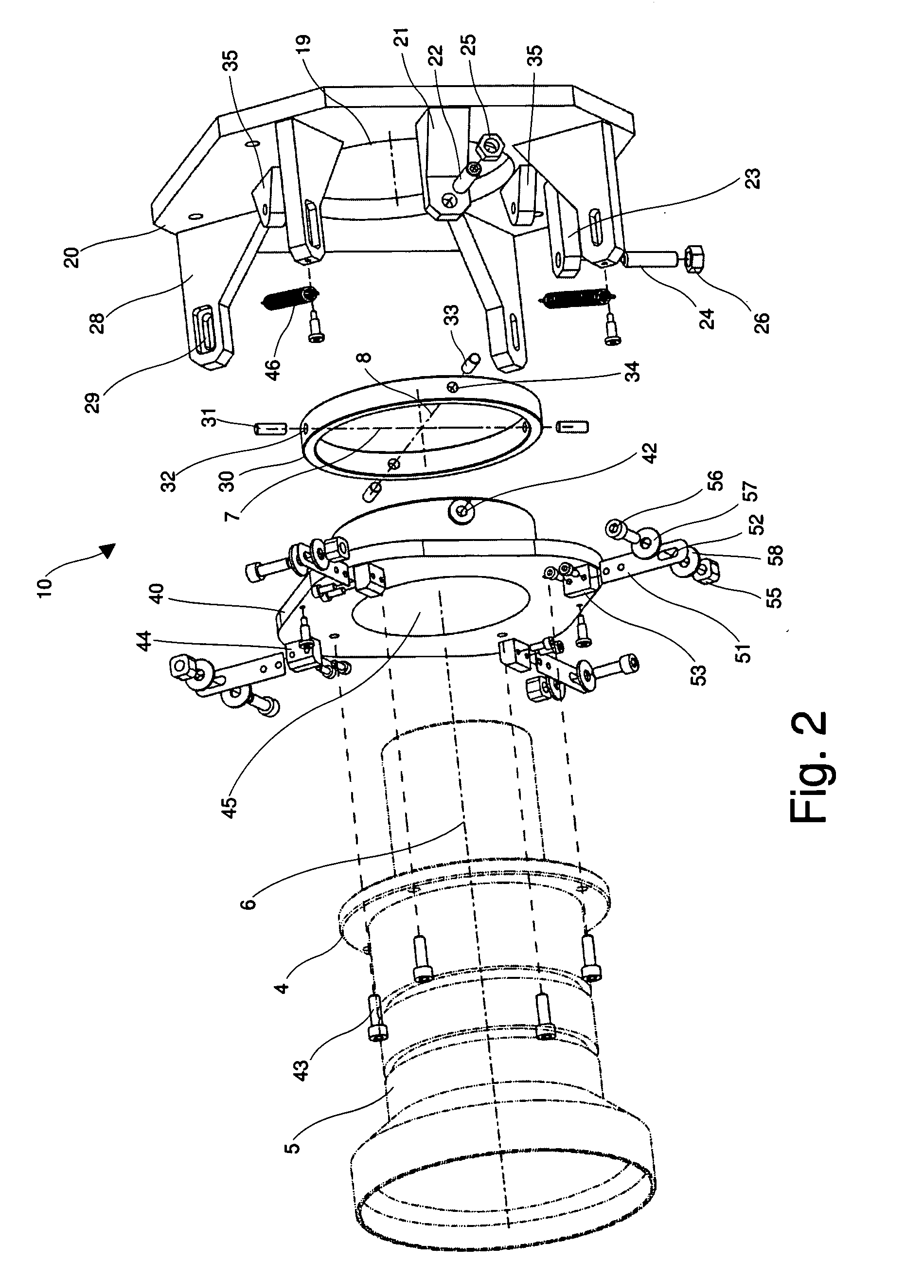 Position adjustment system for a projection lens