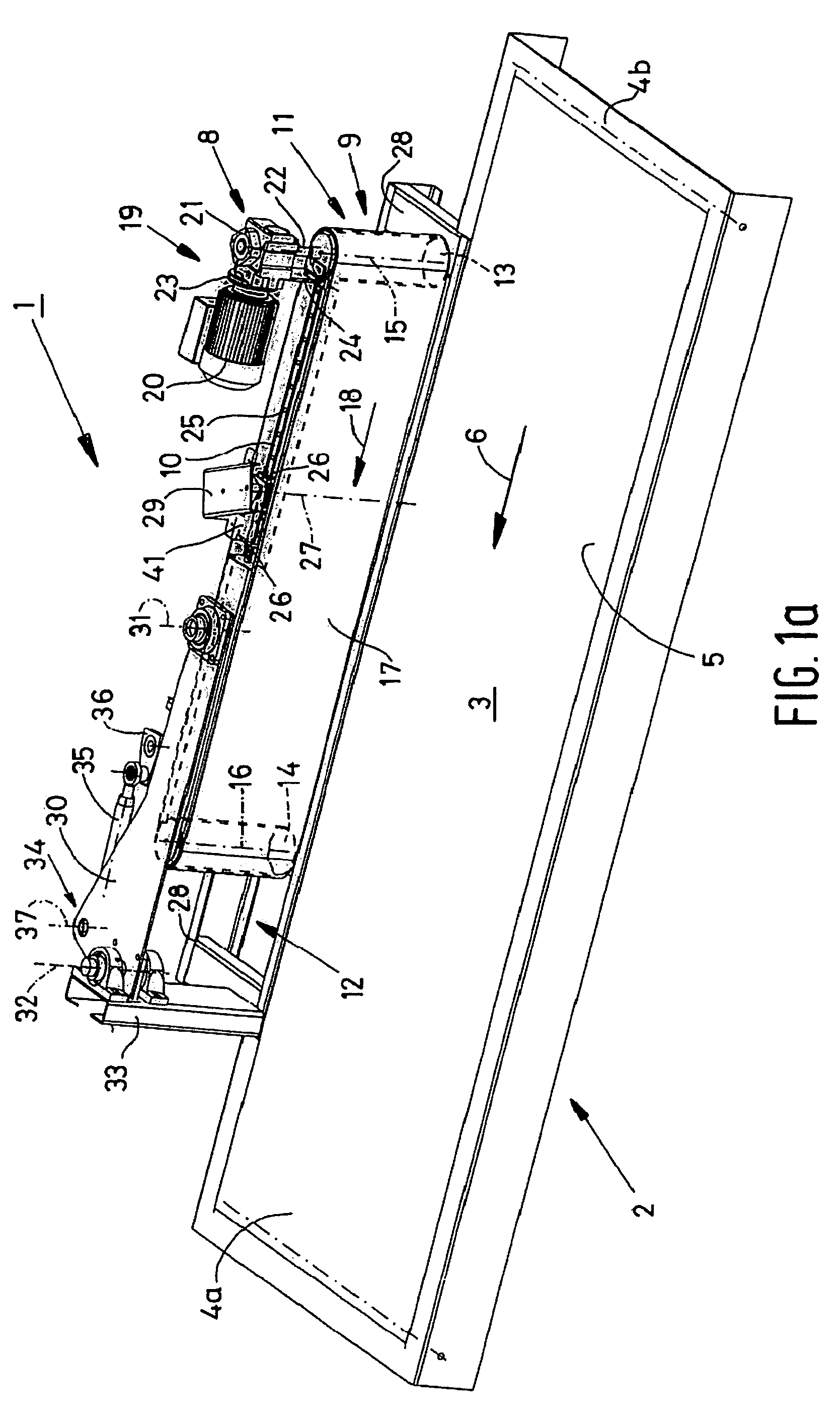 Device for diverting products sideways from a conveyor
