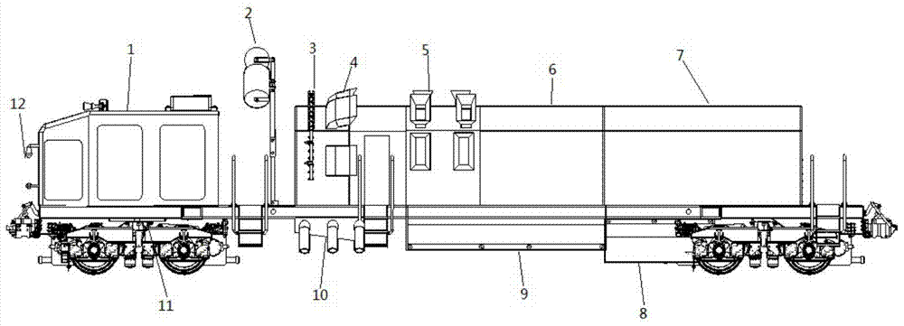 A tunnel dust removal vehicle with a drawer-type dust collection cabin and its use method